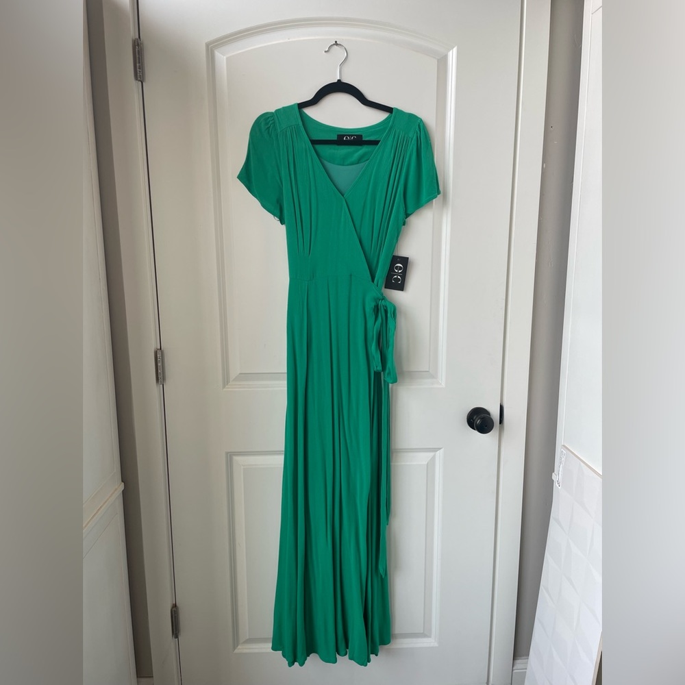 Green Wrap Maxi Dress